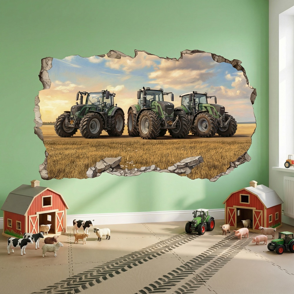 Wall Stickers: Wall Hole Field Tractors