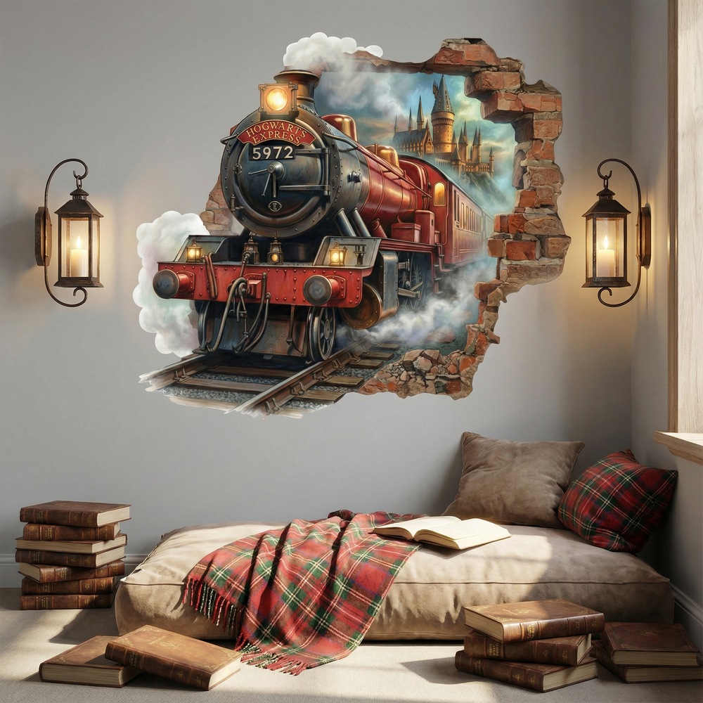 Wall Stickers: Wall Hole Harry Potter Train