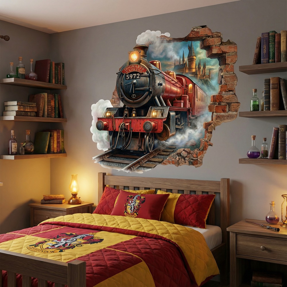 Wall Stickers: Wall Hole Harry Potter Train