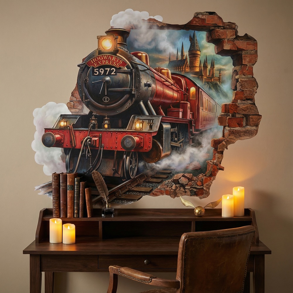 Wall Stickers: Wall Hole Harry Potter Train