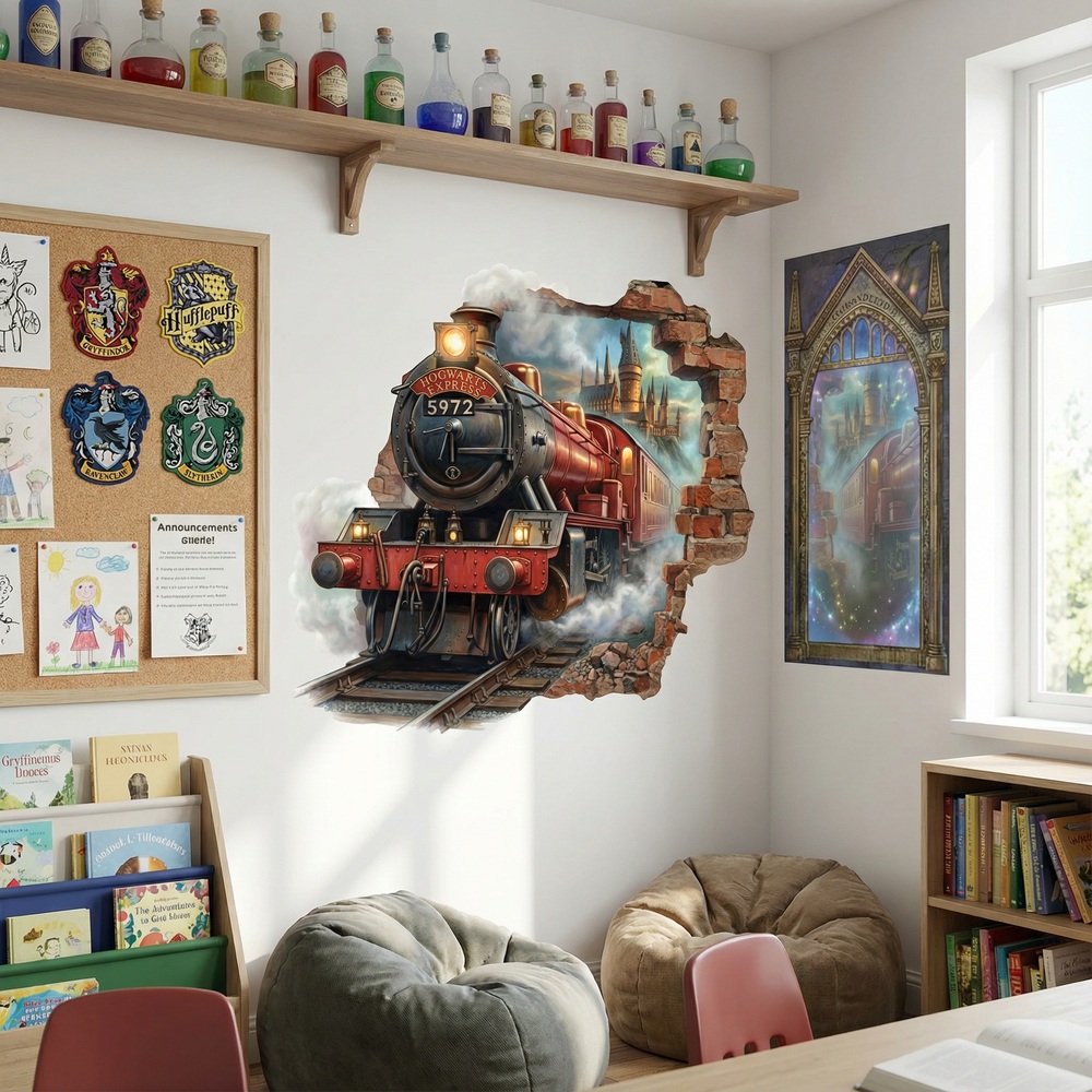 Wall Stickers: Wall Hole Harry Potter Train