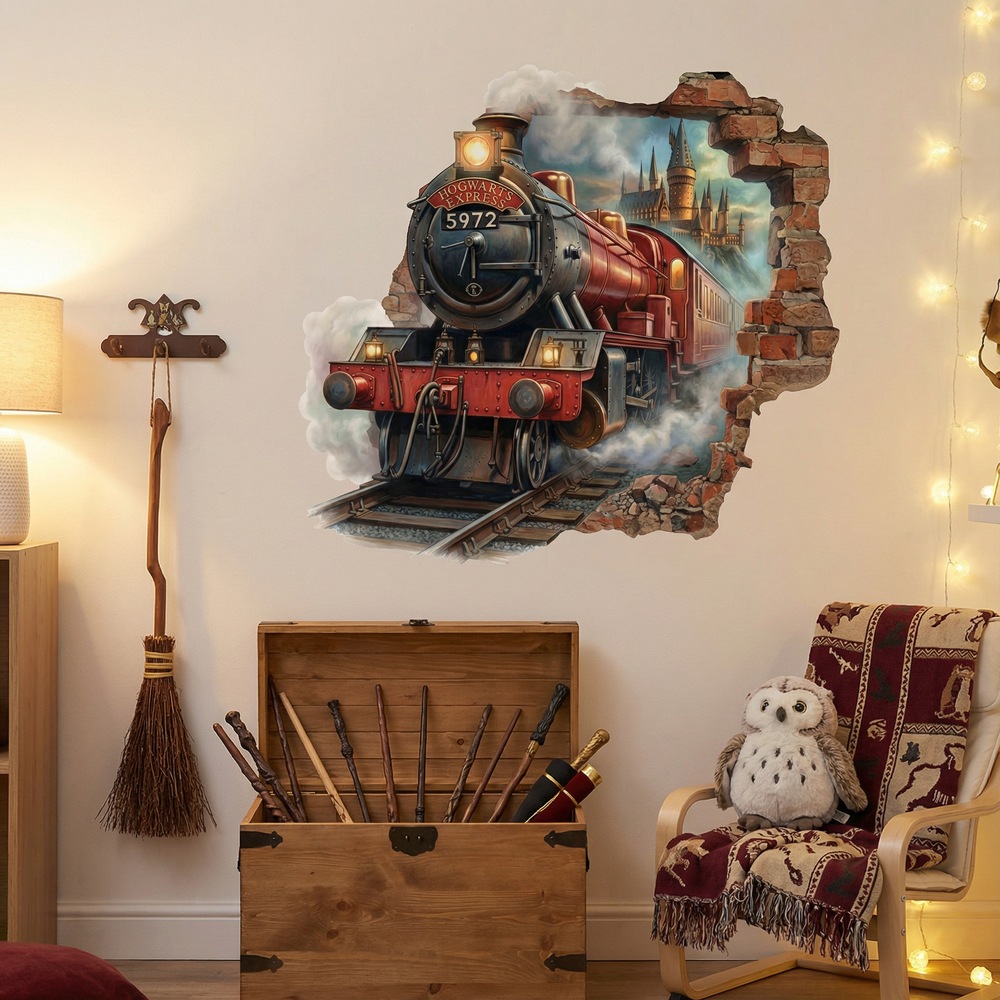 Wall Stickers: Wall Hole Harry Potter Train