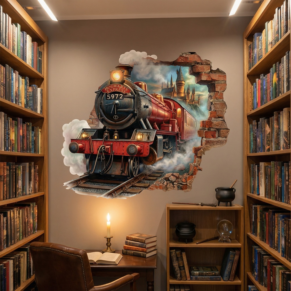 Wall Stickers: Wall Hole Harry Potter Train