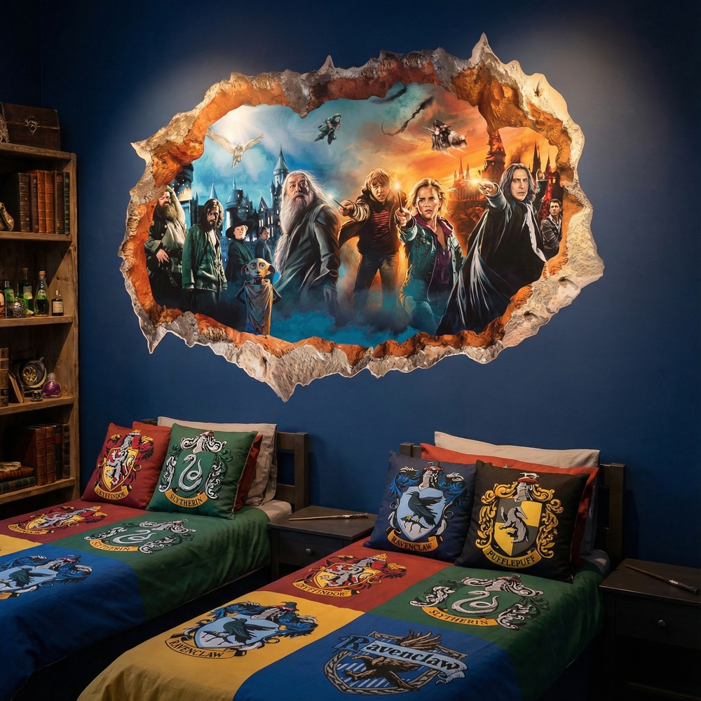 Wall Stickers: Wall Hole Harry Potter Characters
