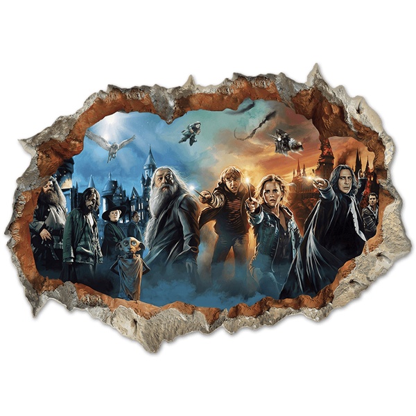 Wall Stickers: Wall Hole Harry Potter Characters