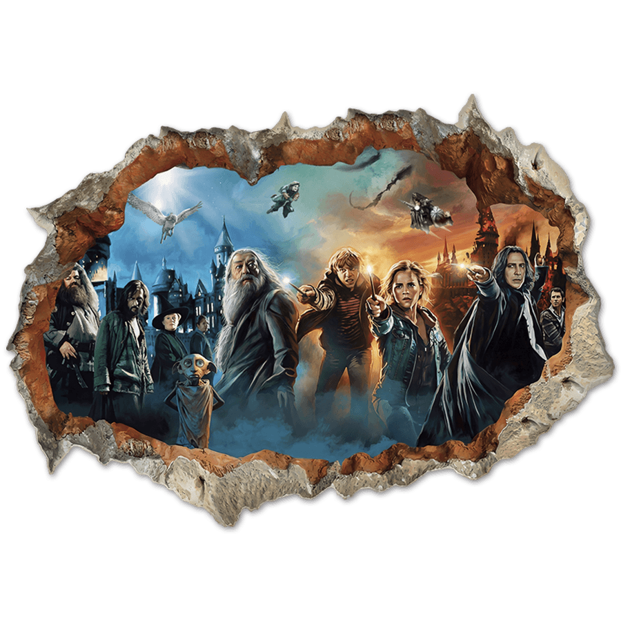 Wall Stickers: Wall Hole Harry Potter Characters
