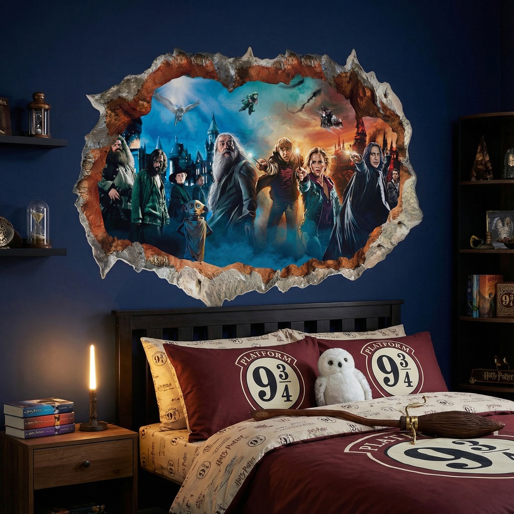 Wall Stickers: Wall Hole Harry Potter Characters