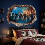 Wall Stickers: Wall Hole Harry Potter Characters 6
