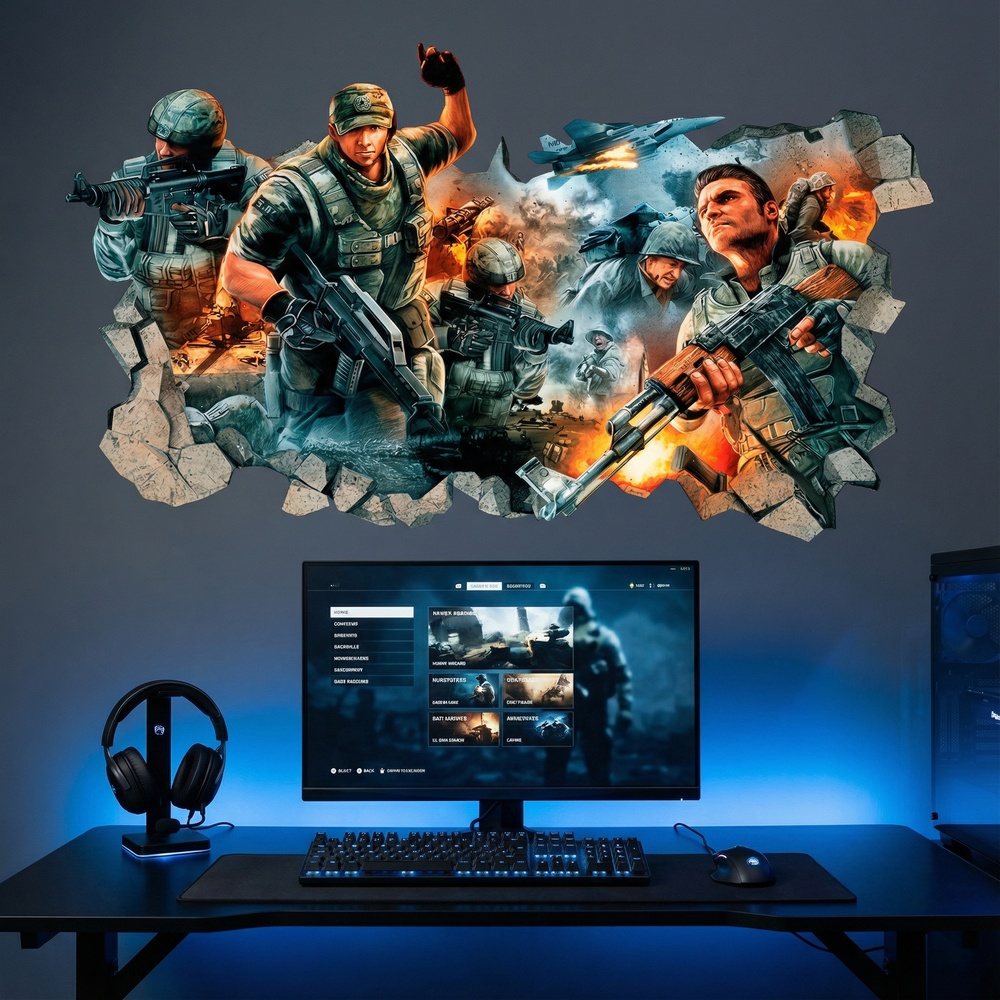 Wall Stickers: Wall Hole Shooter Video Game Gamer