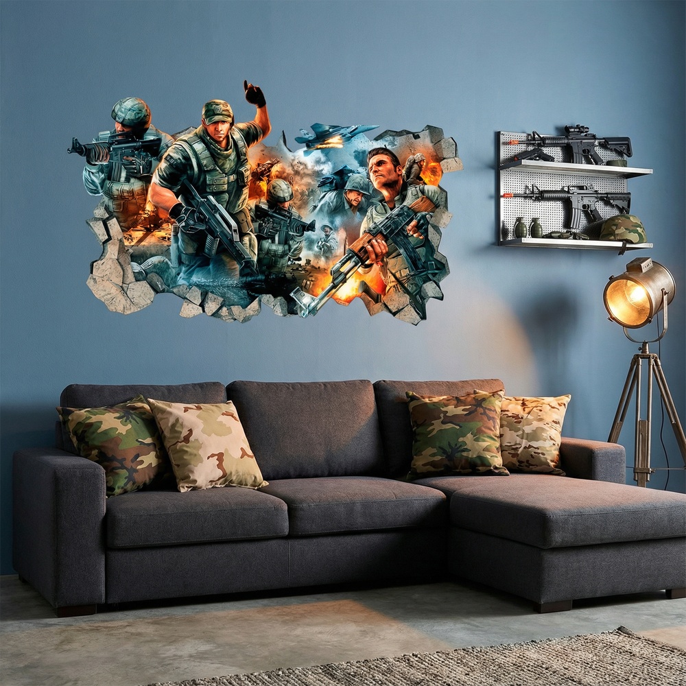 Wall Stickers: Wall Hole Shooter Video Game Gamer