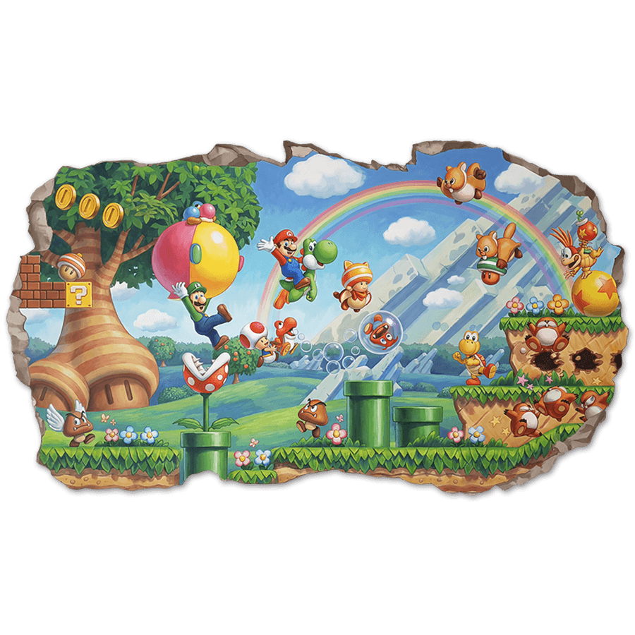Stickers for Kids: Wall Hole Super Mario