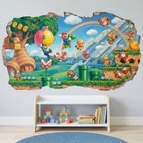 Stickers for Kids: Wall Hole Super Mario 4