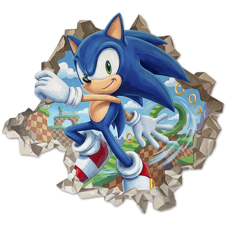 Wall Stickers: Wall Hole Sonic Arcade
