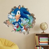 Wall Stickers: Wall Hole Sonic Arcade 5