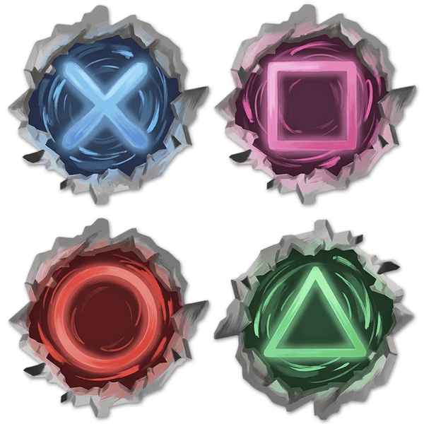 Wall Stickers: Wall Hole Gamer Symbols Playstation