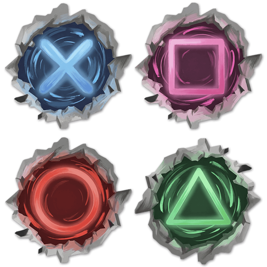 Wall Stickers: Wall Hole Gamer Symbols Playstation