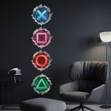 Wall Stickers: Wall Hole Gamer Symbols Playstation 6
