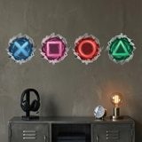 Wall Stickers: Wall Hole Gamer Symbols Playstation 7