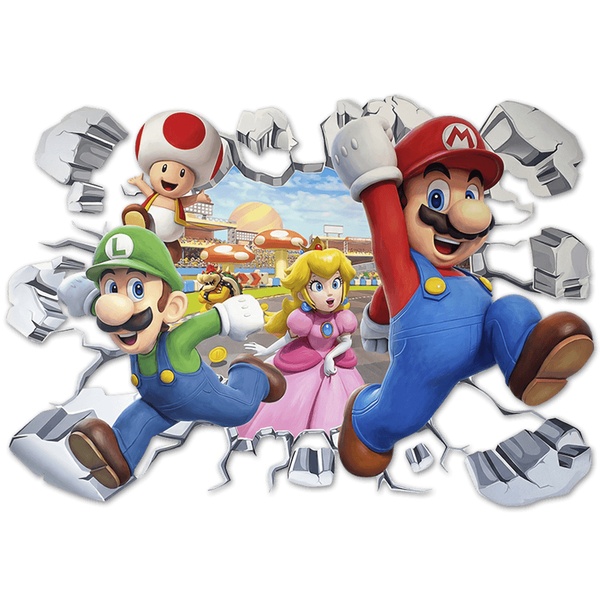 Stickers for Kids: Wall Hole Super Mario Characters