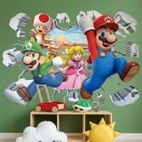 Stickers for Kids: Wall Hole Super Mario Characters 3