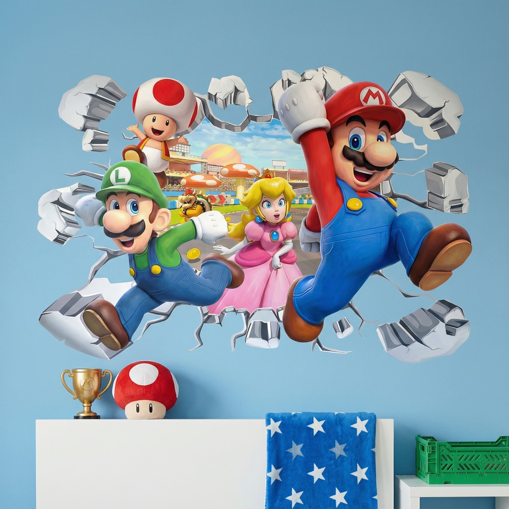 Stickers for Kids: Wall Hole Super Mario Characters