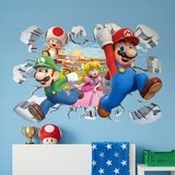 Stickers for Kids: Wall Hole Super Mario Characters 4
