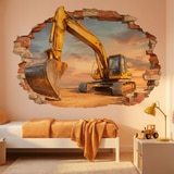 Wall Stickers: Wall Hole Excavator Construction 7