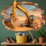 Wall Stickers: Wall Hole Excavator Construction 8
