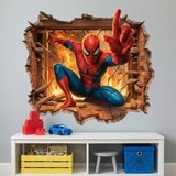 Stickers for Kids: SpiderMan Fire Wall Hole 4