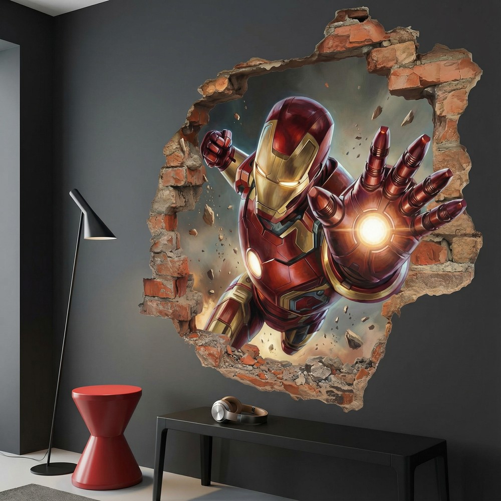 Stickers for Kids: Iron Man Impact Wall Hole