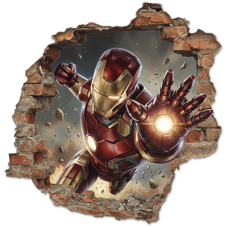 Stickers for Kids: Iron Man Impact Wall Hole