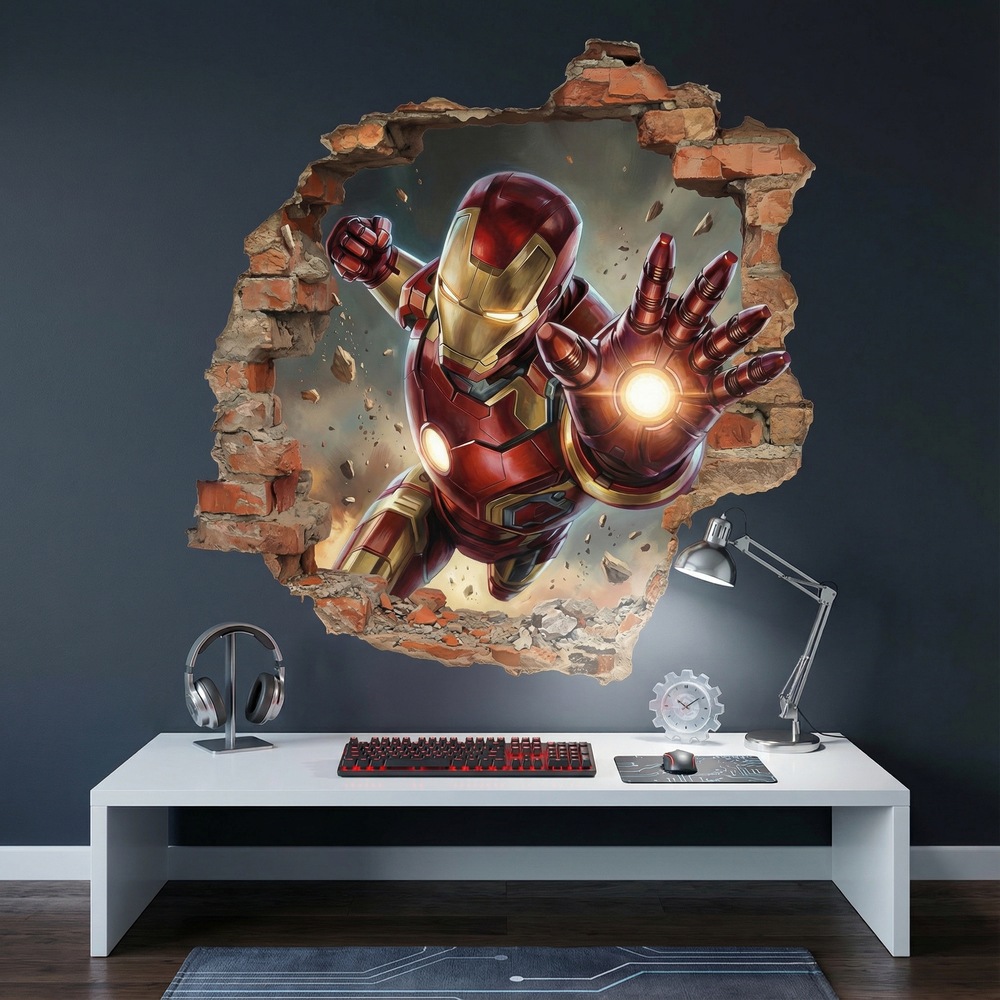 Stickers for Kids: Iron Man Impact Wall Hole