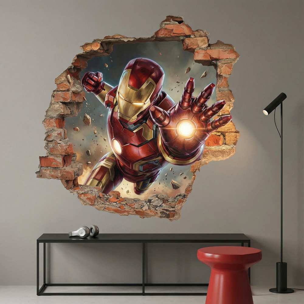 Stickers for Kids: Iron Man Impact Wall Hole