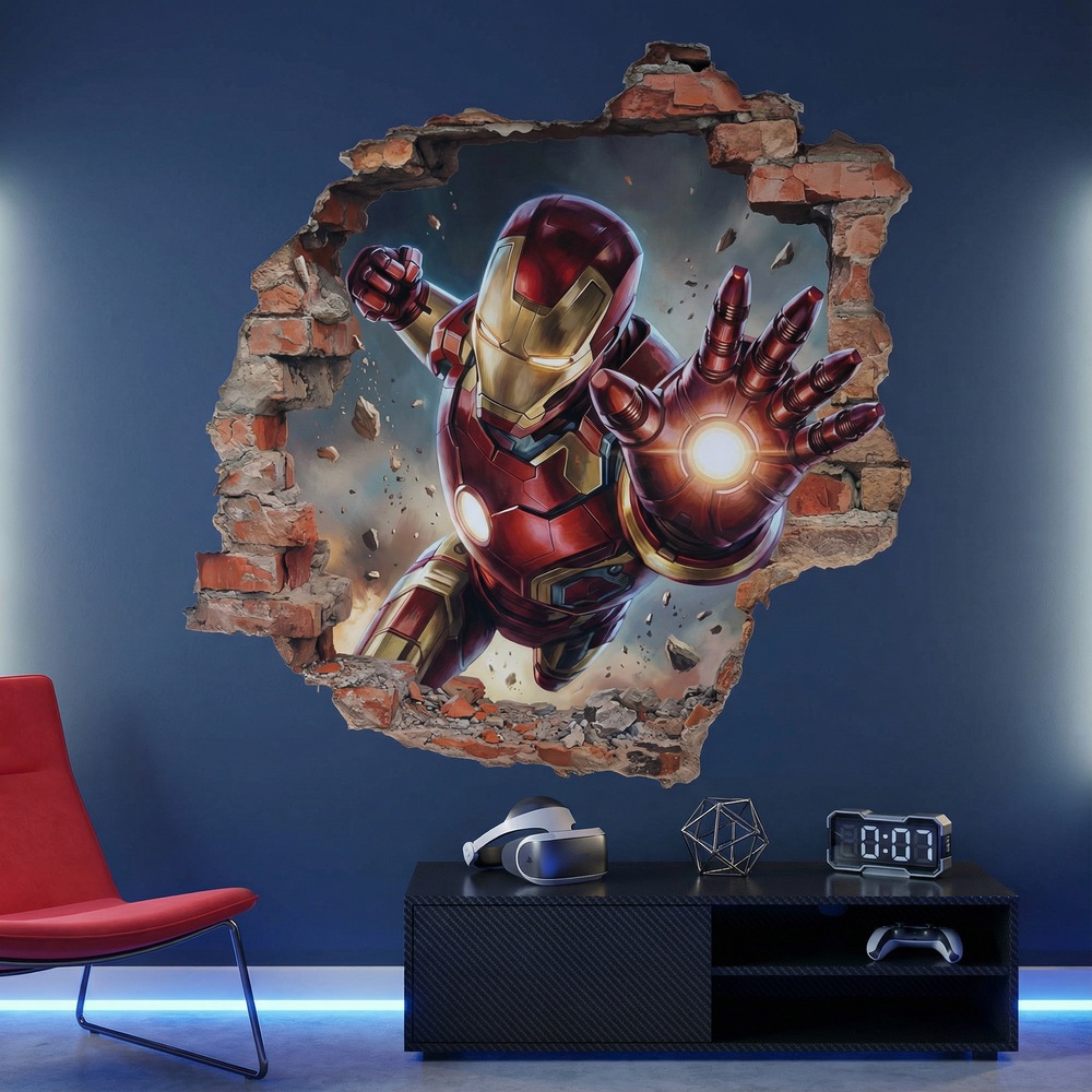 Stickers for Kids: Iron Man Impact Wall Hole