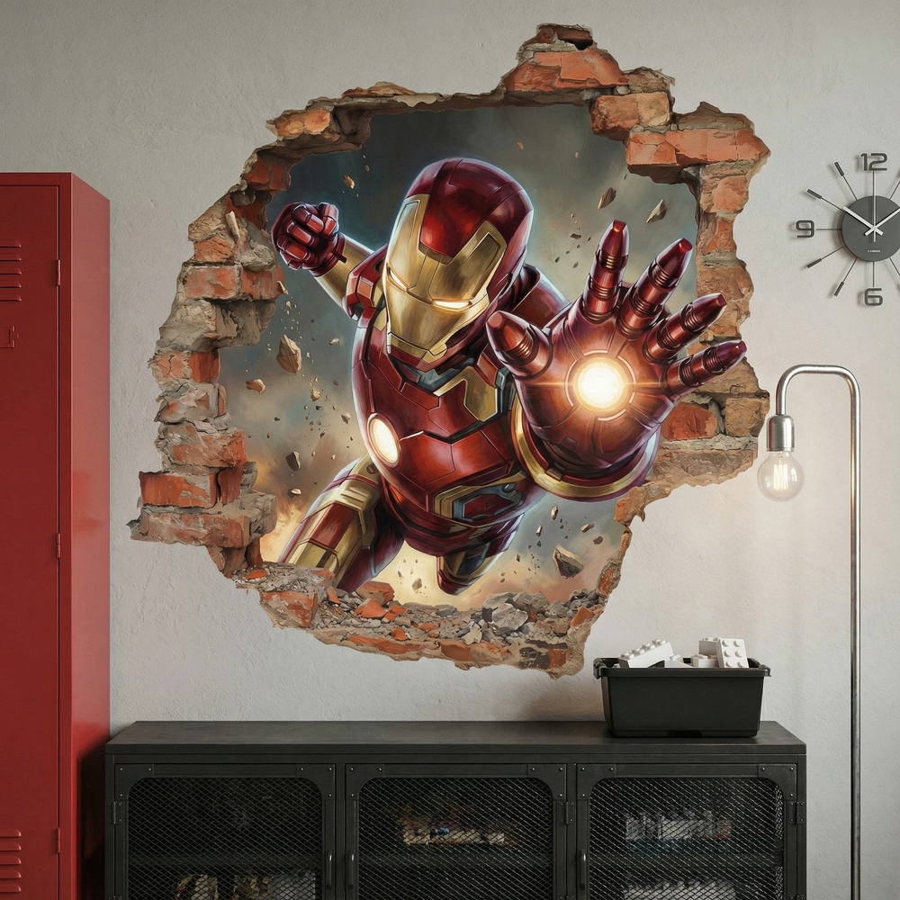 Stickers for Kids: Iron Man Impact Wall Hole