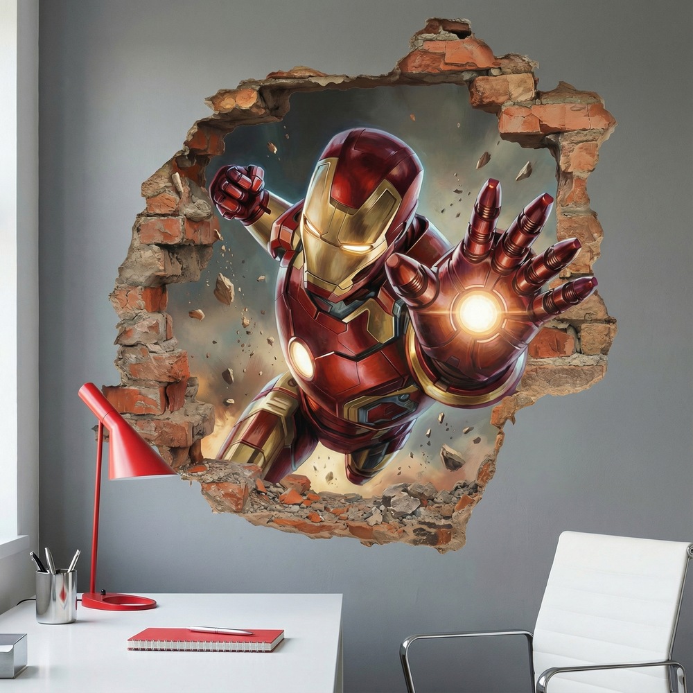 Stickers for Kids: Iron Man Impact Wall Hole