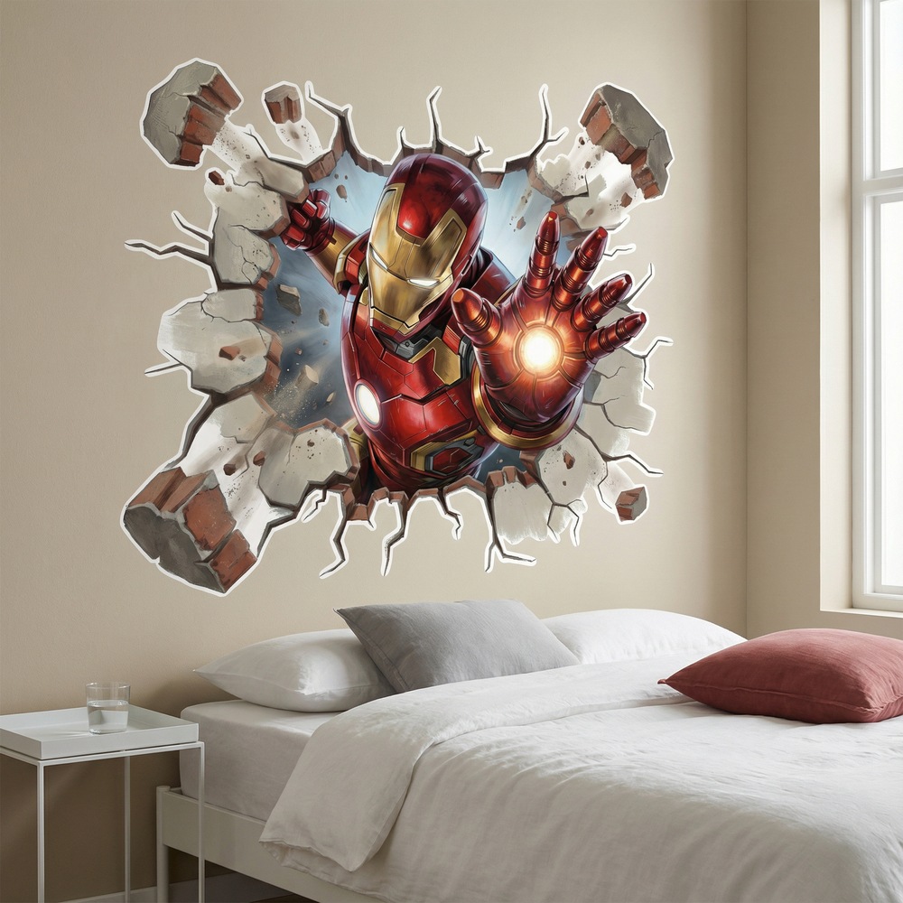 Stickers for Kids: Iron Man Energy Wall Hole