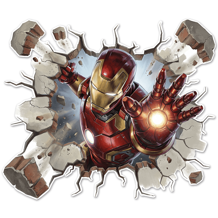 Stickers for Kids: Iron Man Energy Wall Hole