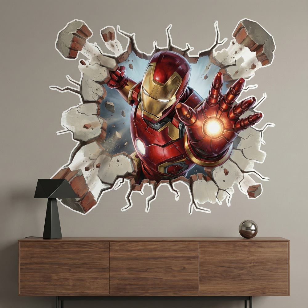 Stickers for Kids: Iron Man Energy Wall Hole