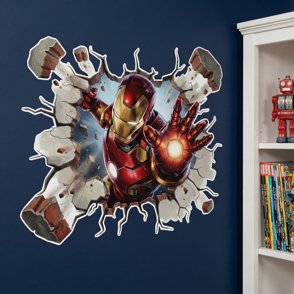 Stickers for Kids: Iron Man Energy Wall Hole