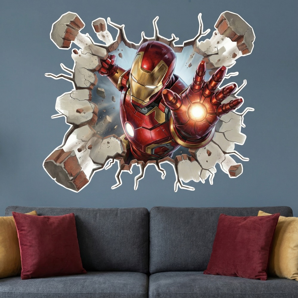 Stickers for Kids: Iron Man Energy Wall Hole