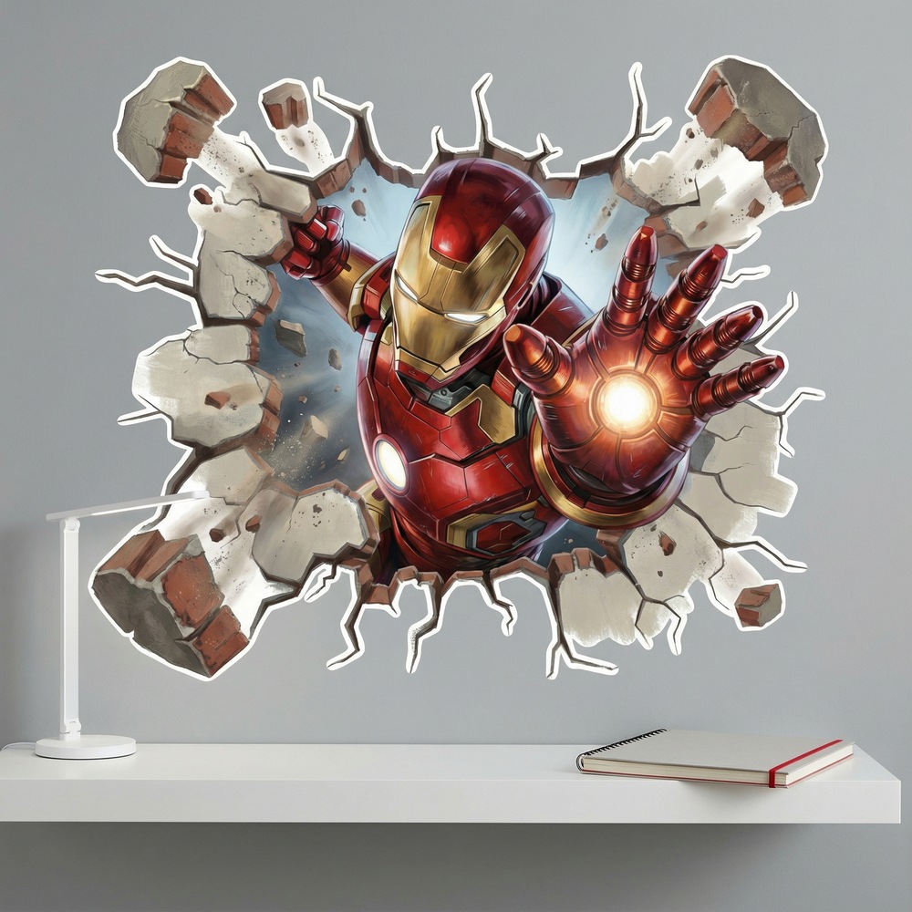 Stickers for Kids: Iron Man Energy Wall Hole