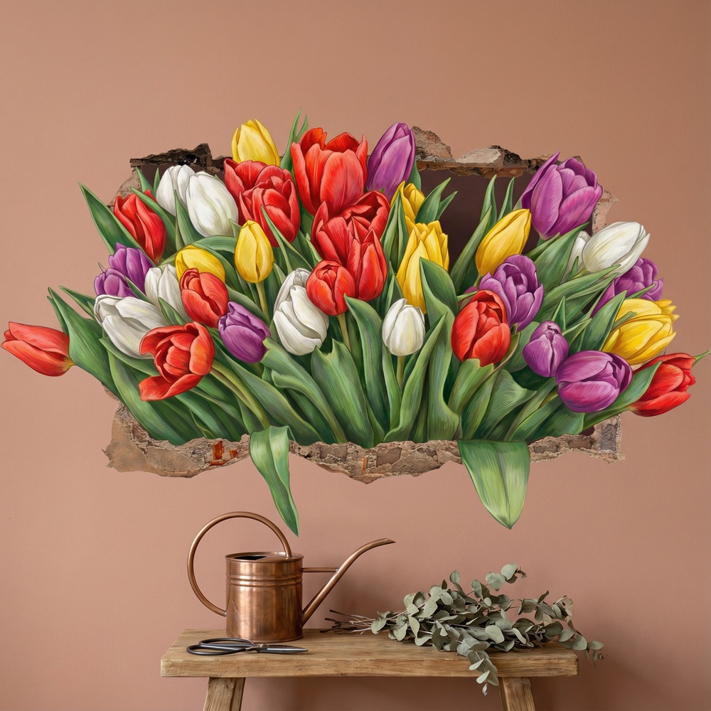Wall Stickers: Eternal Tulips Wall Hole