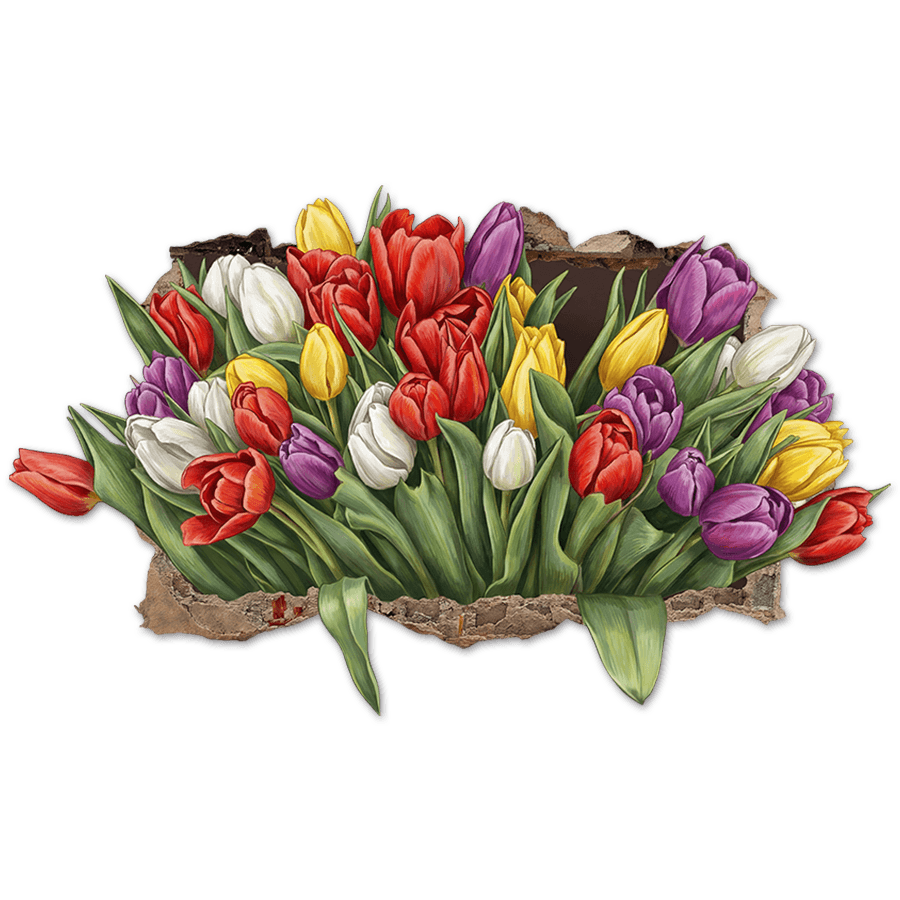 Wall Stickers: Wall Hole Colorful Tulips