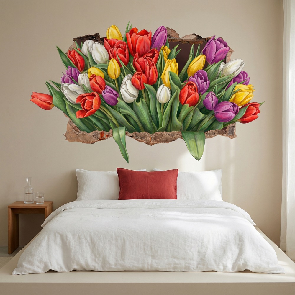 Wall Stickers: Eternal Tulips Wall Hole