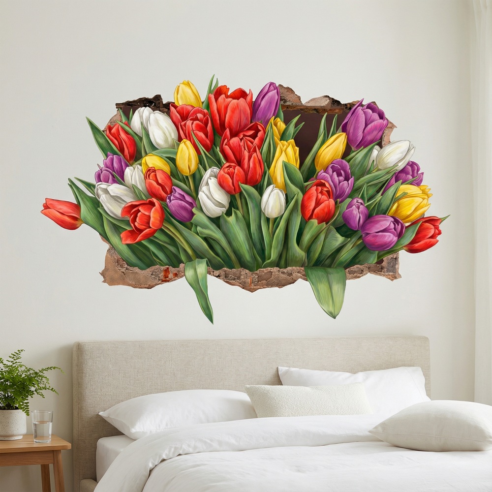 Wall Stickers: Eternal Tulips Wall Hole