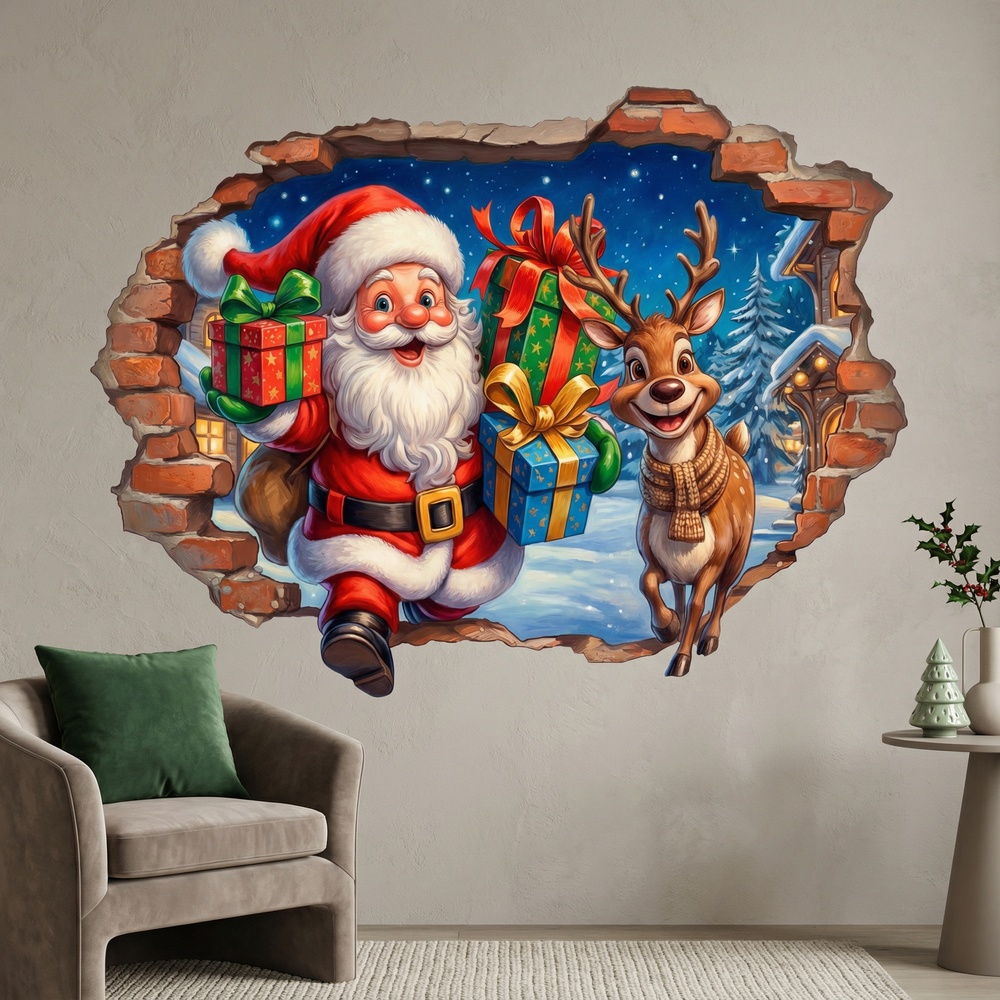 Wall Stickers: Christmas Magic Wall Hole