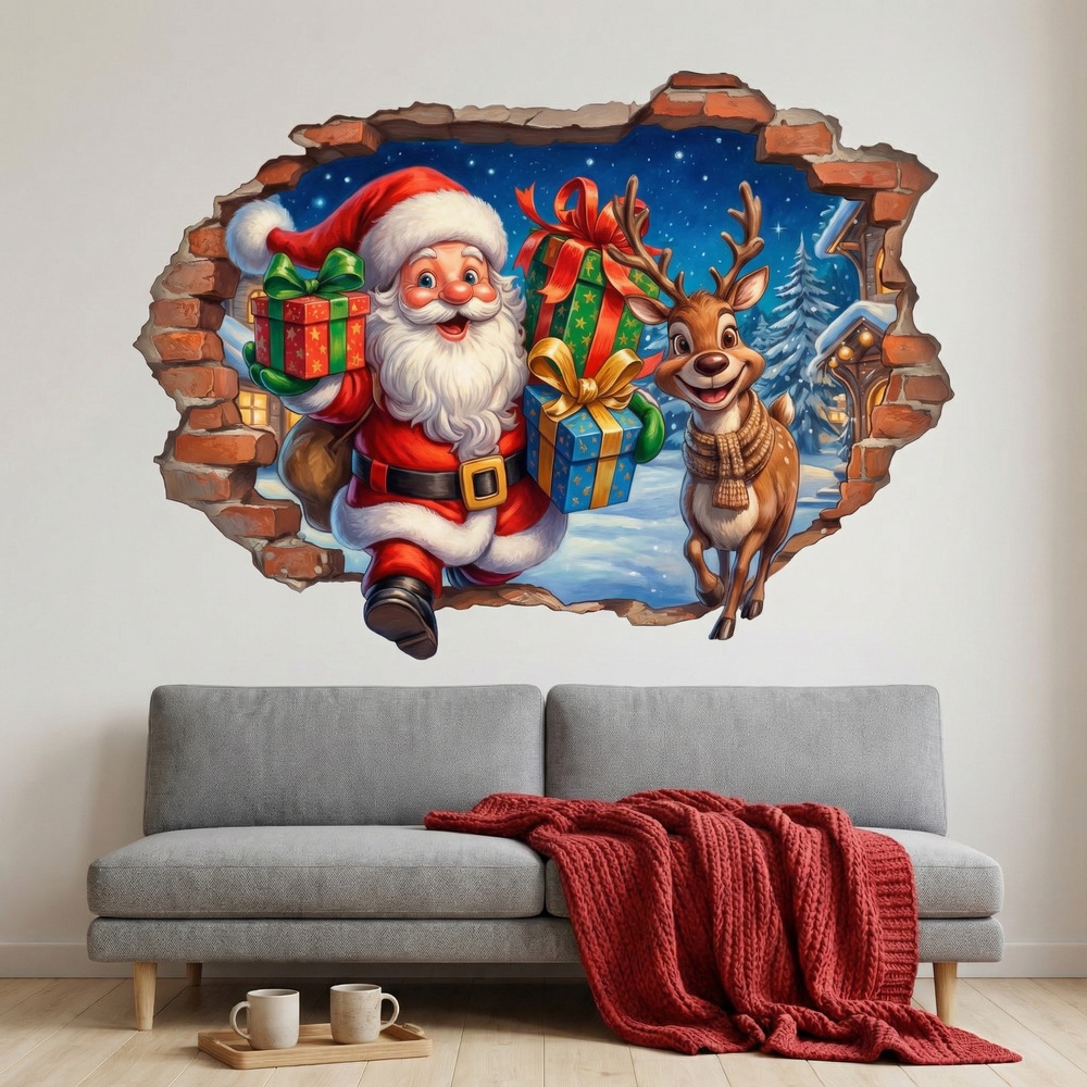 Wall Stickers: Christmas Magic Wall Hole