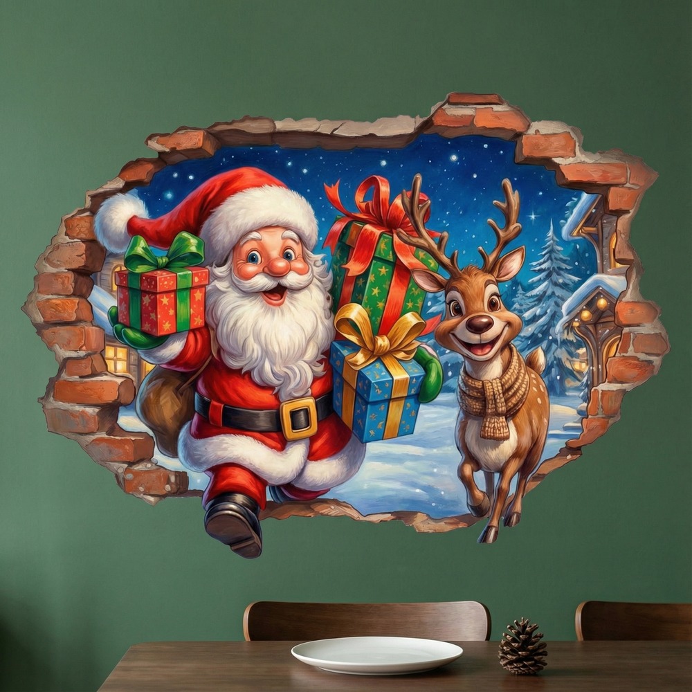 Wall Stickers: Christmas Magic Wall Hole