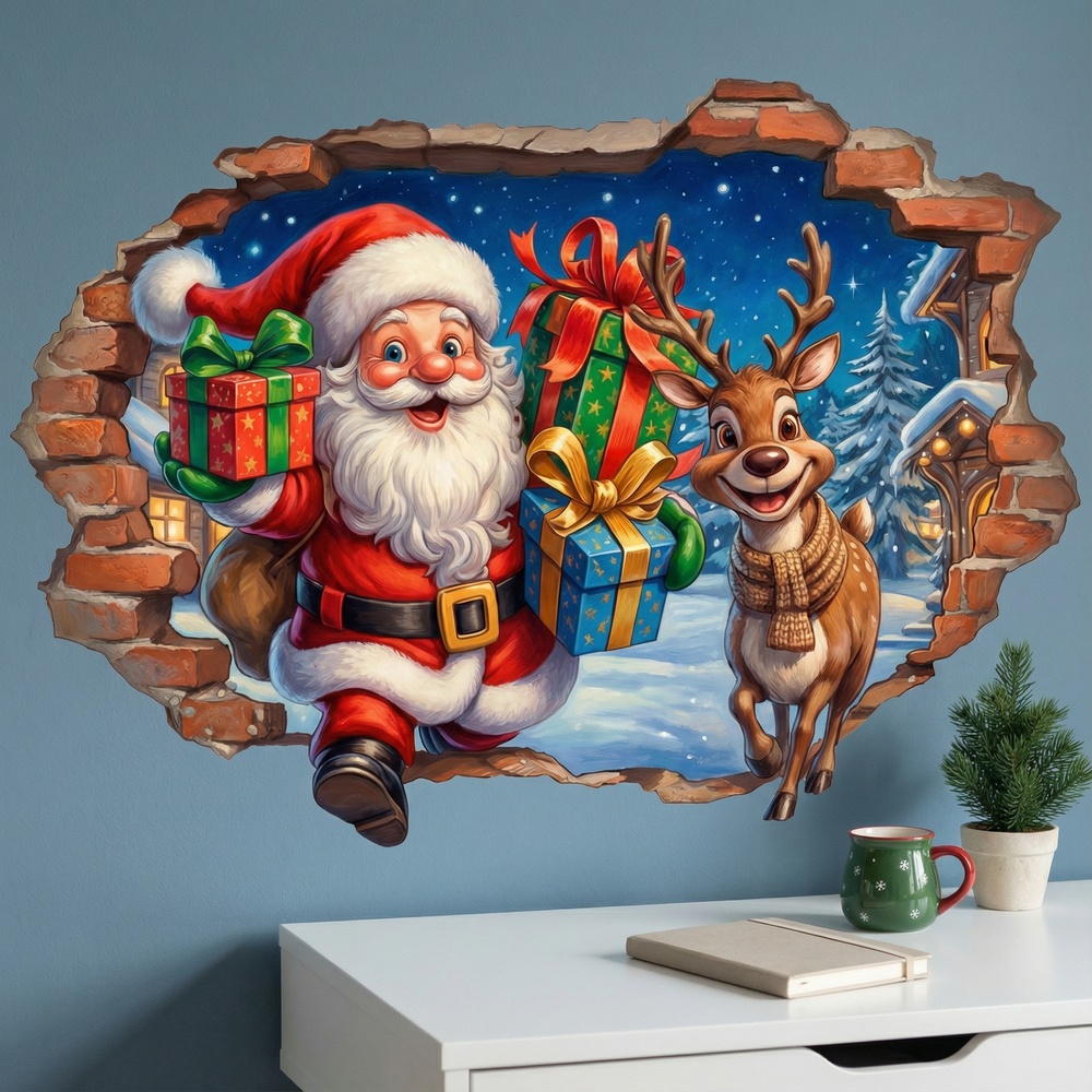 Wall Stickers: Christmas Magic Wall Hole